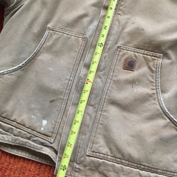 Carhartt Jacket XL brown duck canvas sherpa lined - Picture 4 of 12